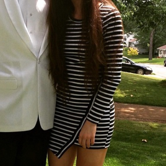 Long sleeve striped bodycon Dress - Picture 2 of 2